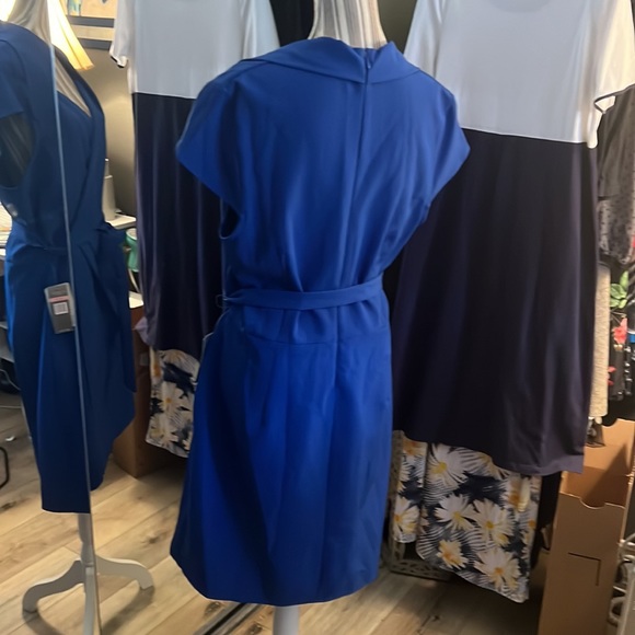 ๐ 1 hour sale. Sharagano, blue dress, SLIMMING, size 14W - Picture 5 of 8